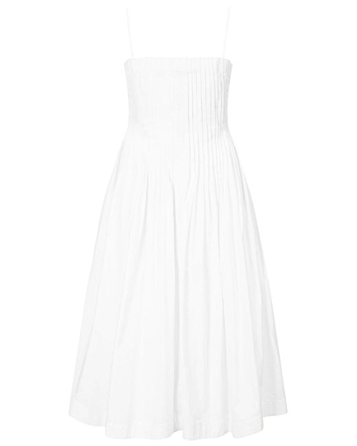 Staud White Midi Bella Dress