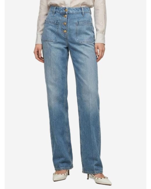 Valentino Garavani Blue Flare Denim Pants
