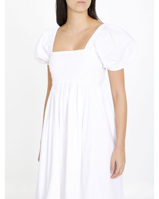 Ganni White Cotton Poplin Maxi Dress
