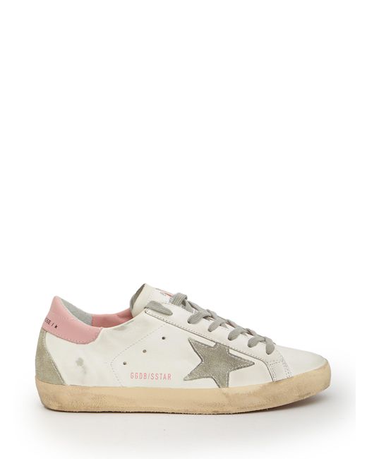 Golden Goose Deluxe Brand Super-star White And Pink Sneakers