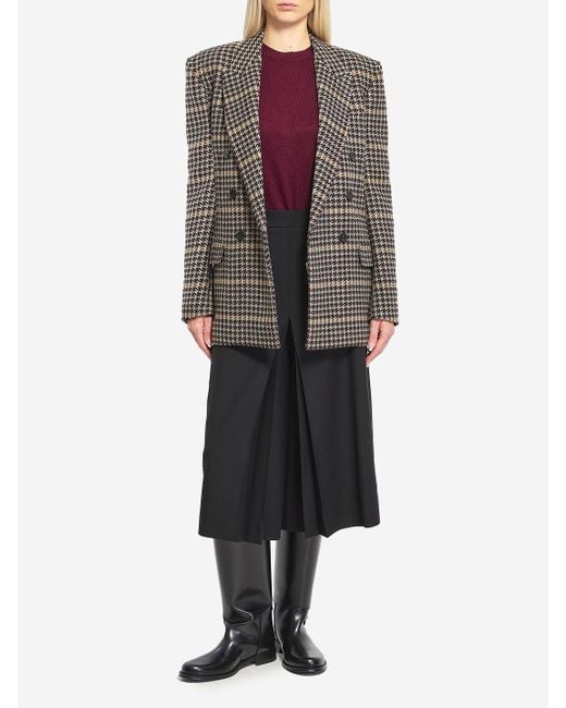 Saint Laurent Gray Checked Wool Jacket