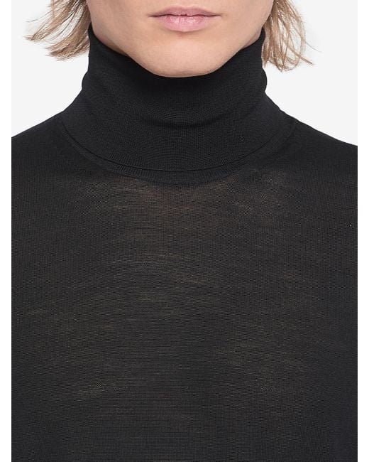 Saint Laurent Black Wool Turtleneck Sweater for men