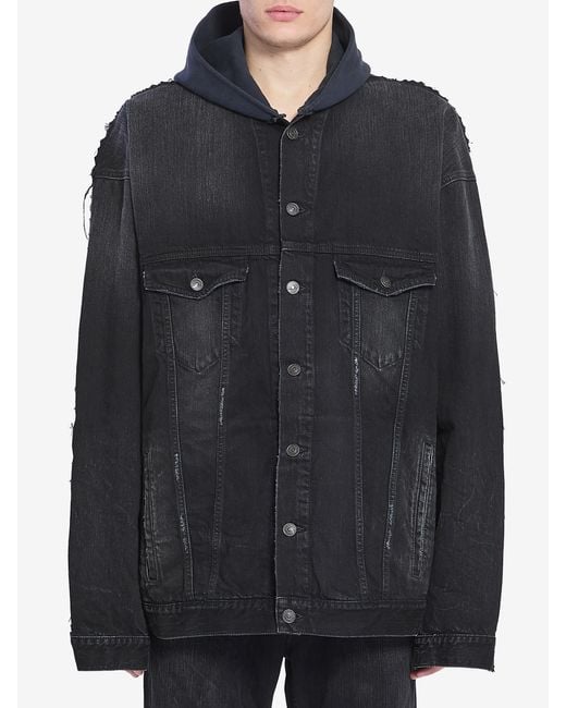 Balenciaga Black Oversized Layered Jacket for men