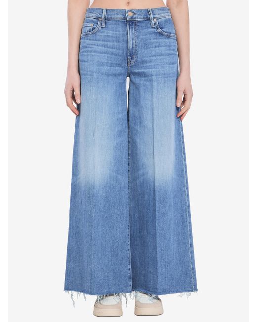 Mother Blue The Swisher Sneak Fray Jeans