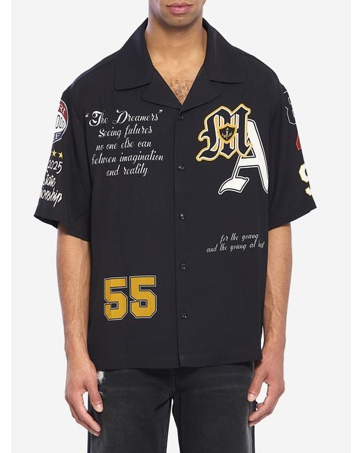 Amiri Black Varsity Patch Oversized Shirt for men