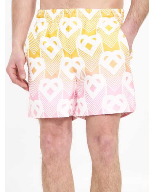 Casablancabrand Pink Gradient Heart Shorts for men