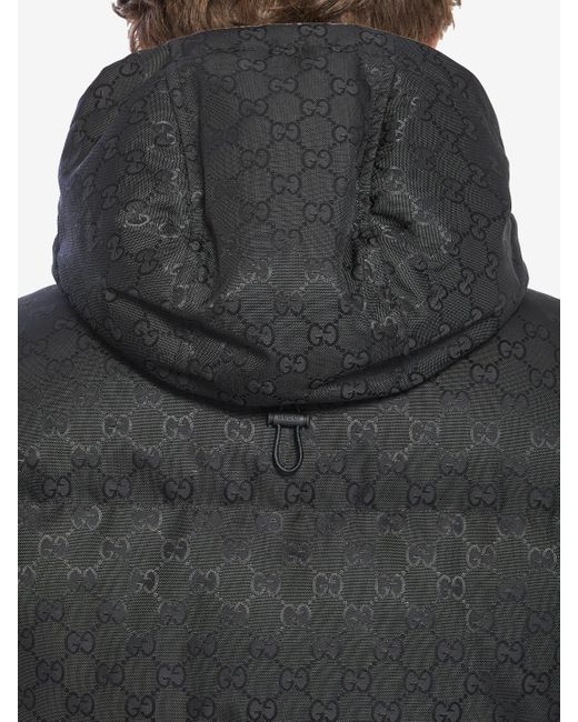 Piumino Imbottito Gg Monogram di Gucci in Black da Uomo