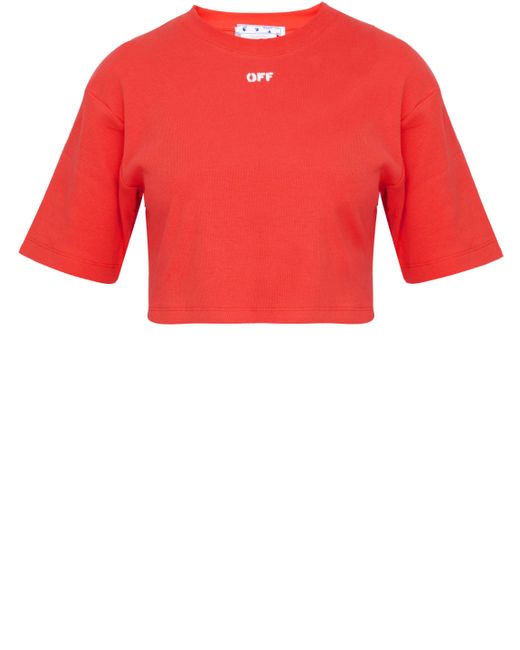 T-shirt con stampa off di Off-White c/o Virgil Abloh in Red