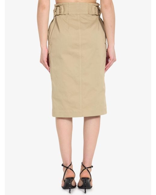 Saint Laurent Natural Saharienne Skirt