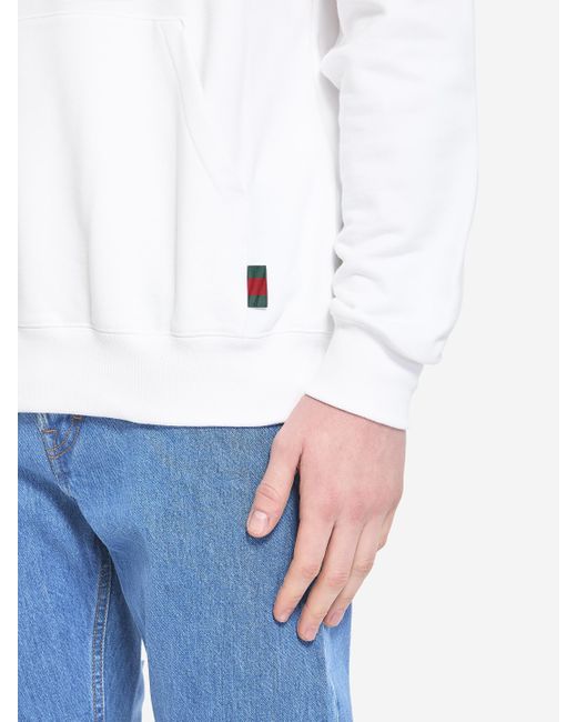 Felpa Web di Gucci in White da Uomo