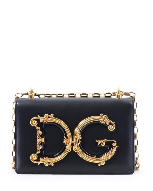 Dolce & Gabbana Black Dg Girls Leather Shoulder Bag