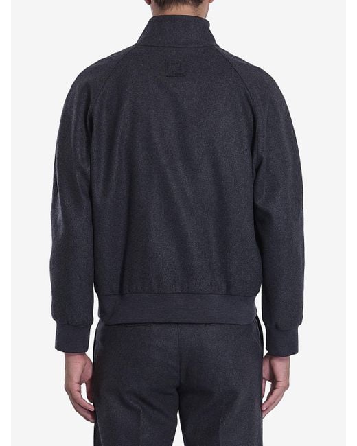 Fendi Blue Cashmere Bomber Jacket for men