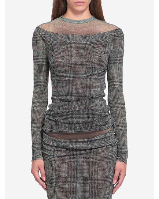 Jean Paul Gaultier Gray Body Shadow And Prince Of Wales Top