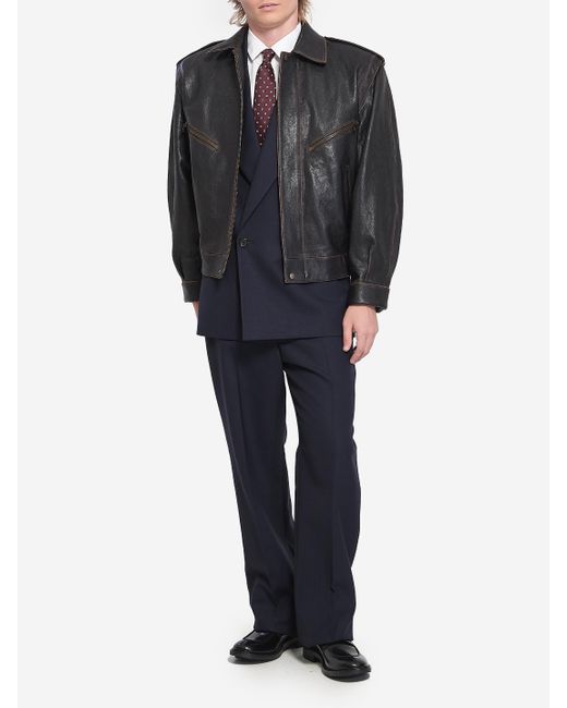 Saint Laurent Blue Doublebreasted Wool Jacket for men
