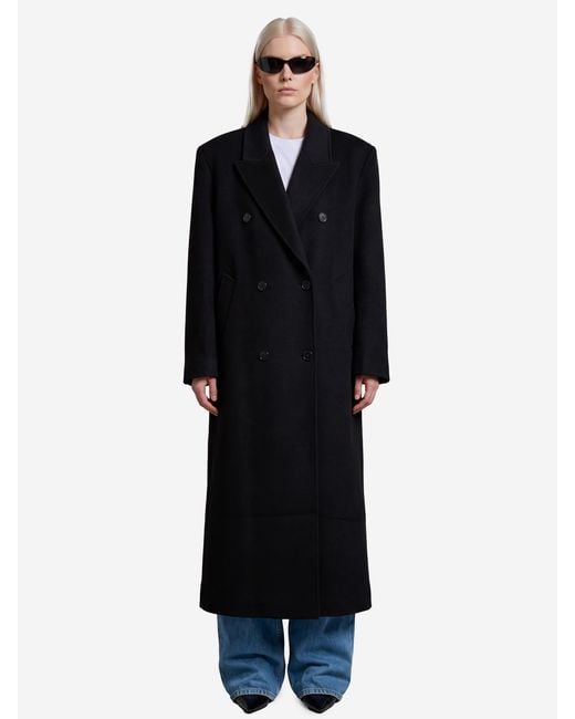 Frankie Shop Black Gaia Doublebreasted Coat