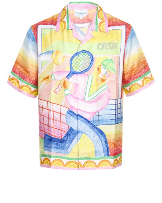 Casablancabrand Gray Crayon Tennis Player Shirt for men