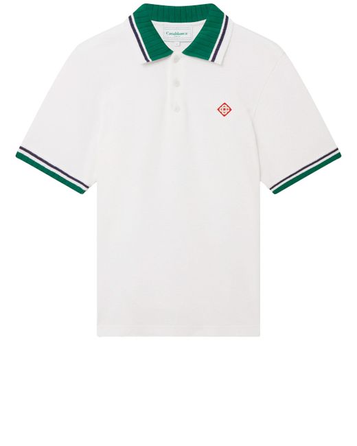 Casablancabrand White Pique Polo Shirt for men