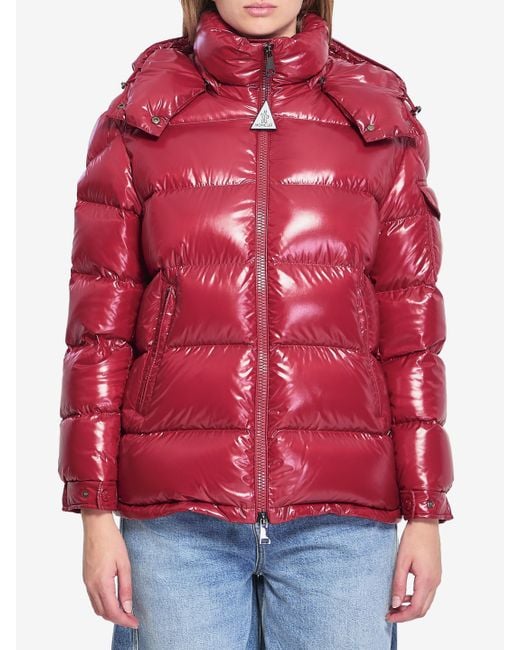 Moncler Red Maire Puffer Jacket With Hood