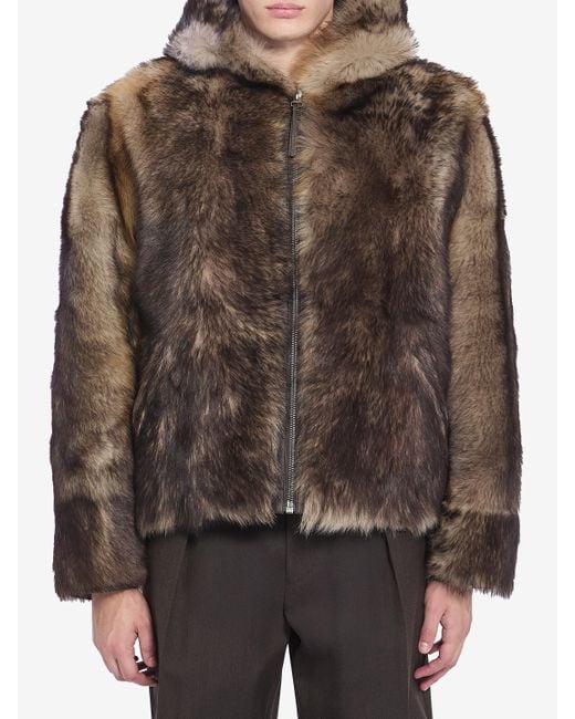 Yves Salomon Brown Lamb Fur Jacket for men