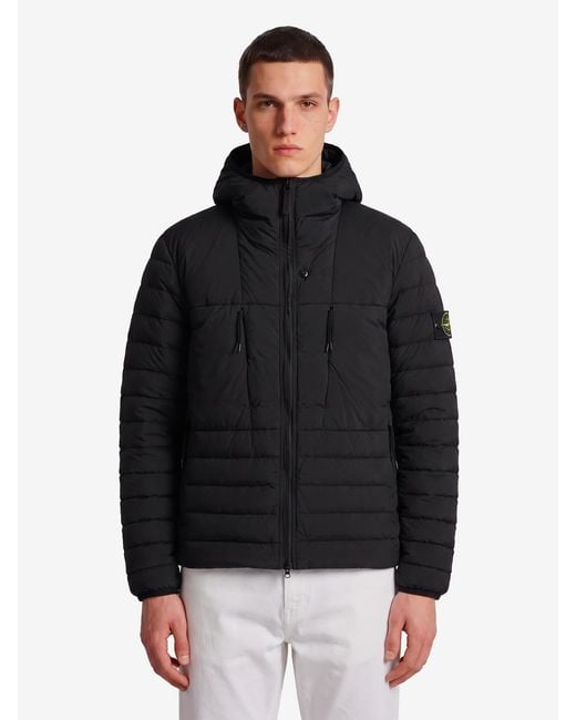 Stone Island Black Seamless Tunnel Nylon Downtc Down Jacket for men