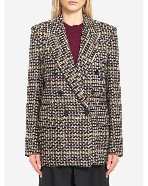 Saint Laurent Gray Checked Wool Jacket