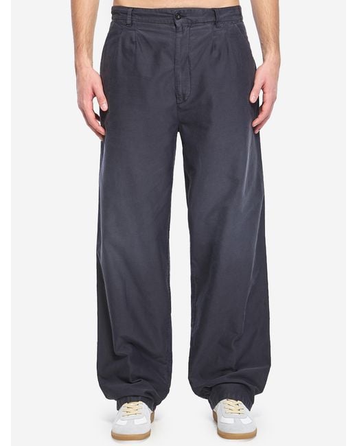 Maison Margiela Blue Cotton Pants for men