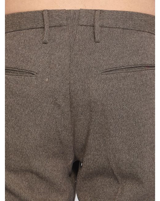 Incotex Brown Cotton And Wool Blend Trousers for men