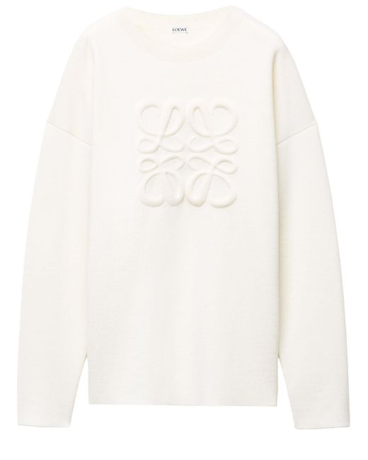 Loewe White Anagram Sweater for men