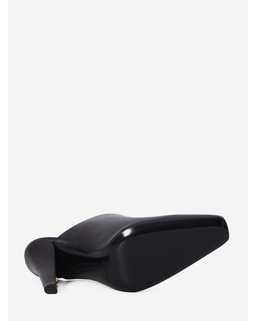 Saint Laurent Black Jill Mule Pumps