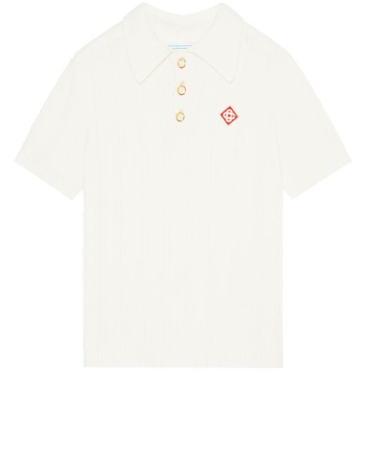 CASABLANCA White Diamond Logo Polo Shirt for men