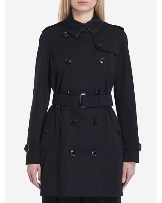 Burberry Blue Short Kensington Heritage Trench Coat