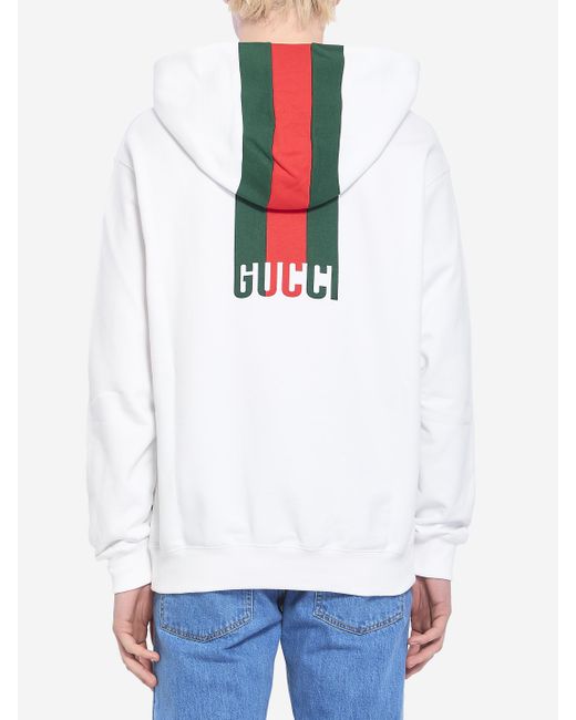 Felpa Web di Gucci in White da Uomo