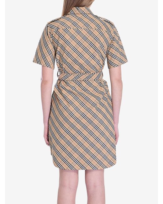 Abito Check di Burberry in Brown