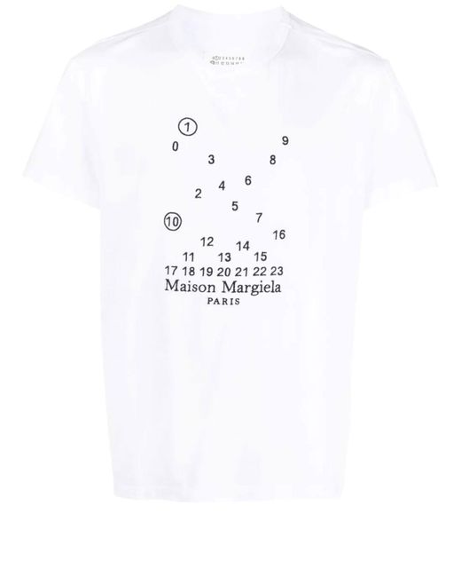 Maison Margiela White Numerical Logo T-shirt for men