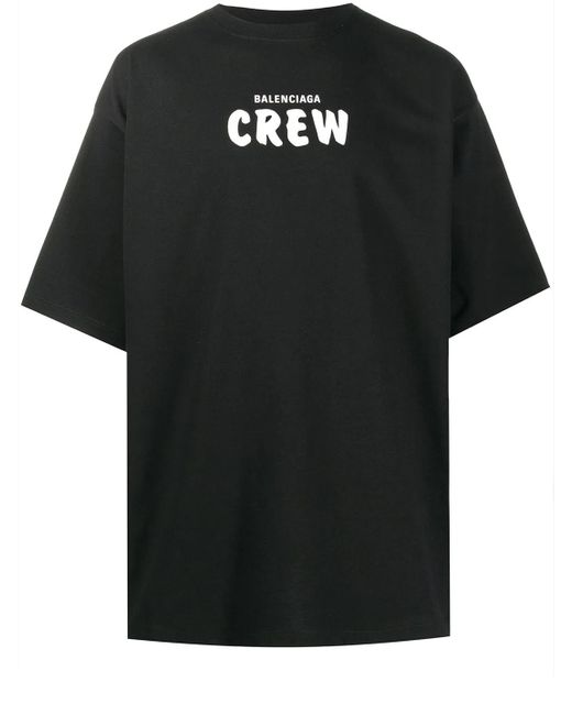 Balenciaga Black Crew Large Fit T-shirt for men