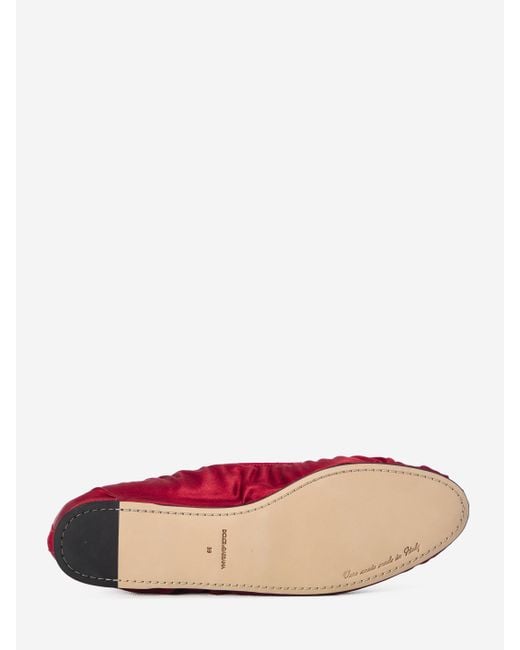 Dolce & Gabbana Red Satin Ballet Flats