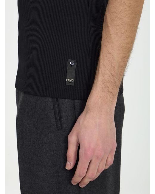 Fendi Black Short-Sleeved Mock Necklace for men