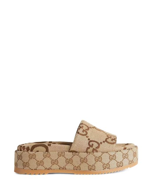 Gucci Brown Platform Slide Sandal