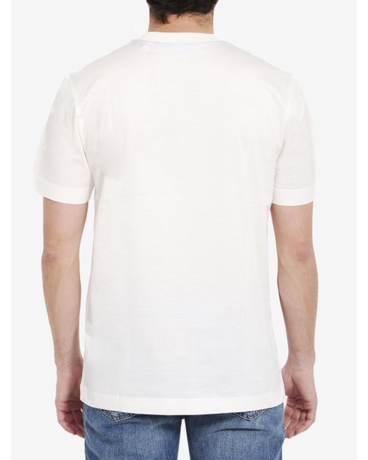 Burberry White Cotton Tshirt for men