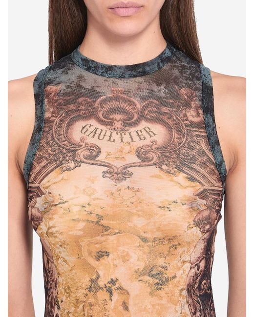 Mdaillon Tank Top di Jean Paul Gaultier in Black