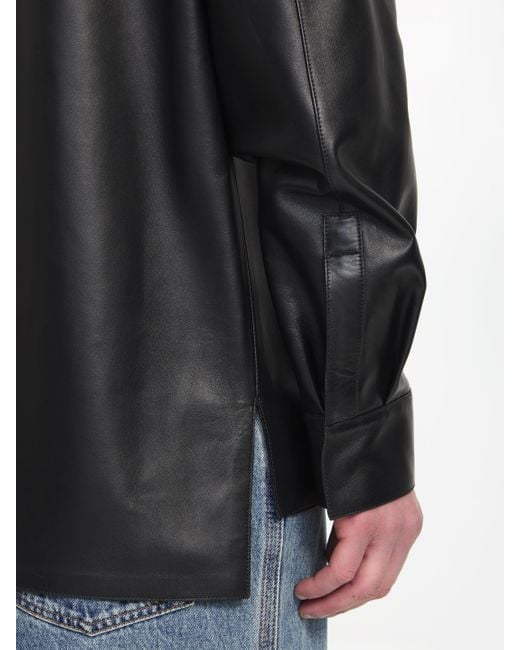 Loewe Black Leather Overshirt for men