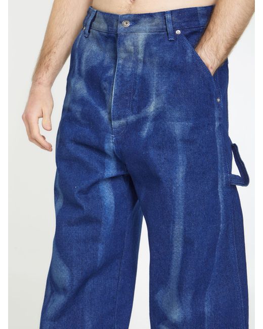 Jeans body scan oversize di Off-White c/o Virgil Abloh in Blue da Uomo