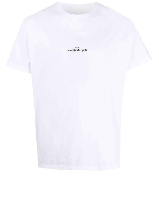 Maison Margiela White Cotton Tshirt for men