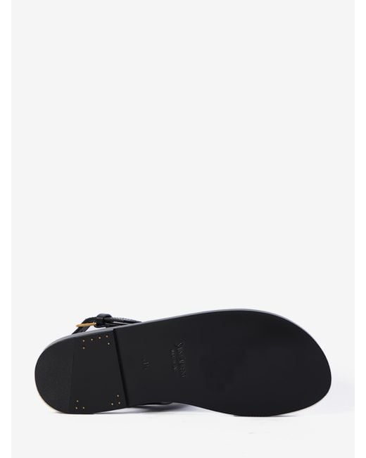 Saint Laurent Black Cassandre Sandals for men