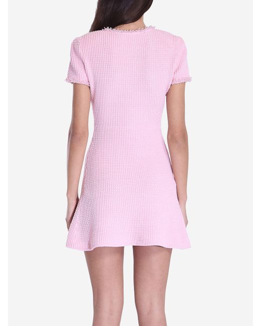 Self-Portrait Knit Mini Dress in Pink | Lyst Self-Portrait Knit Mini Dress in Pink | Lyst