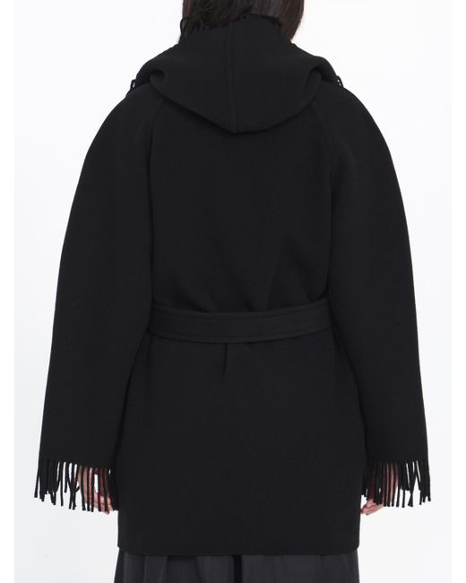 Balenciaga Black Fringe Coat