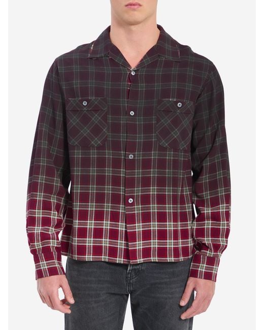 Maison Margiela Smoky Overcheck Shirt in Red for Men | Lyst Canada