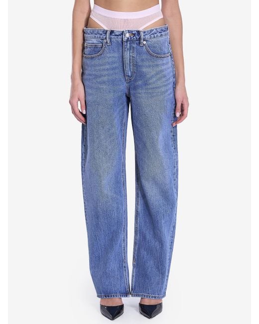 Jeans Con Slip Integrati di Alexander Wang in Blue