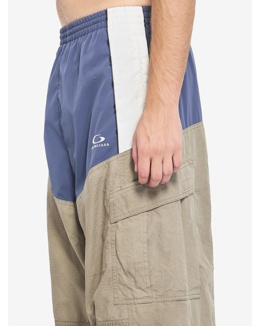 Balenciaga Blue Cargo Track Pants for men