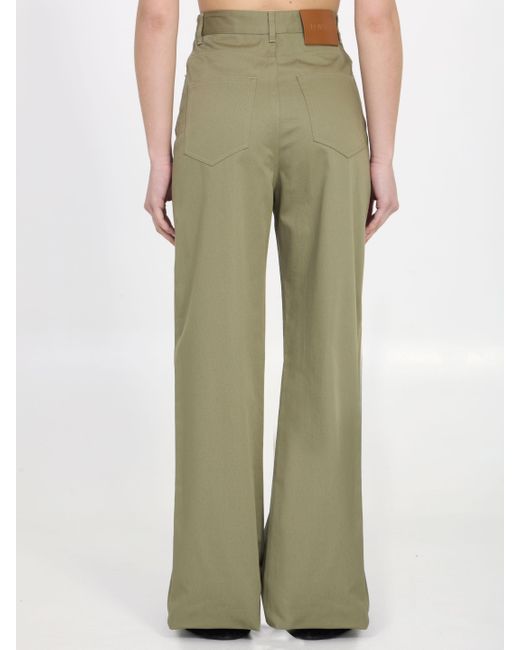 Loewe Green Cotton Drill Pants